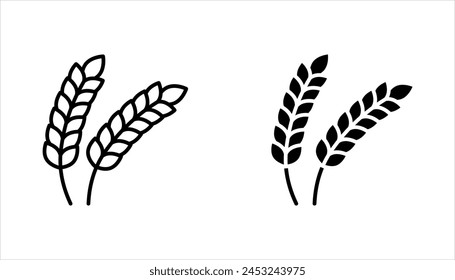 Farm wheat ears icon set. vector illustration on white background. eps 10