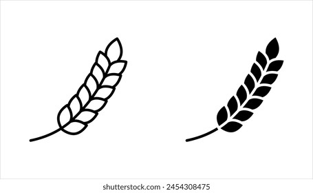 Farm wheat ears icon set. vector illustration on white background. eps 10