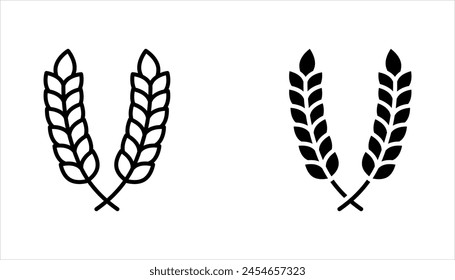 Farm wheat ears icon set. vector illustration on white background. eps 10