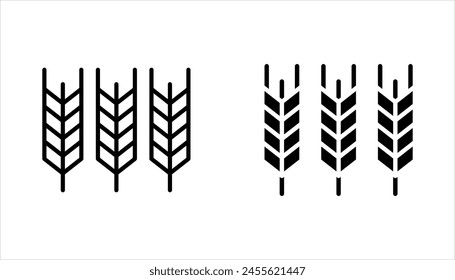 Farm wheat ears icon set. vector illustration on white background. eps 10