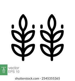 Farm wheat ears icon. Simple flat style. Grain, oat, gluten free, food concept. Organic eco business, agriculture, bakery. Vector illustration isolated on white background. EPS 10.