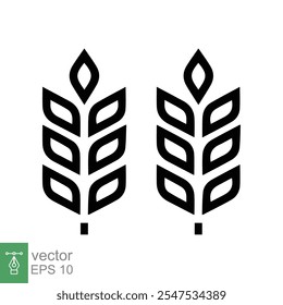 Farm wheat ears icon. Simple flat style. Grain, oat, gluten free, food concept. Organic eco business, agriculture, bakery. Vector illustration isolated on white background. EPS 10.