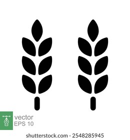 Icono de orejas de trigo de granja. Estilo plano simple. Grano, avena, sin gluten, concepto de alimentos. Eco negocio orgánico, agricultura, panadería. Ilustración vectorial aislada sobre fondo blanco. EPS 10.