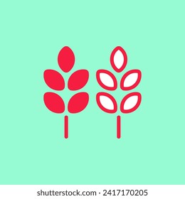 Farm wheat ears icon template. Modern gluten free logo background. Vector whole grain symbol illustration for organic eco business, agriculture, beer, bakery