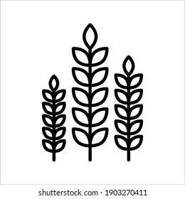 Farm wheat ears icon vector template. color editable on white background. eps 10