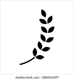 Plantilla vectorial de icono de las orejas de trigo de granja. color editable en el fondo blanco. Pasos 10