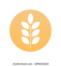Farm wheat ears icon. Vector simple flat illustration. 