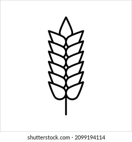 Plantilla vectorial de icono de las orejas de trigo de granja. color editable en el fondo blanco. Pasos 10