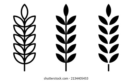 Farm wheat ears icon vector template. color editable on white background. eps 10