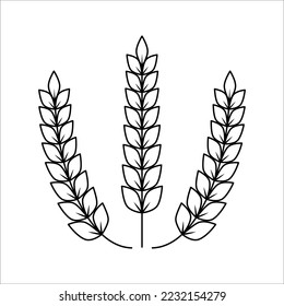 Farm wheat ears icon vector template. color editable on white background. eps 10