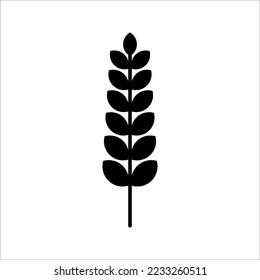 Plantilla vectorial de icono de las orejas de trigo de granja. color editable en el fondo blanco. Pasos 10