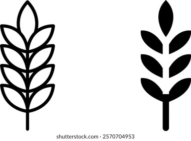 "Farm Wheat Ears Vector Icon Set: Agricultural and Natural Designs for Farming, Harvest, and Sustainability Projects"