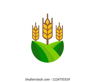 Farm Wheat Icon Logo Design Element