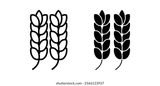 Farm wheat Icon set. Symbol isolated white background. vector illustration. color editable.