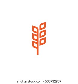 Farm Wheat Leaf Vector Logo Design Element