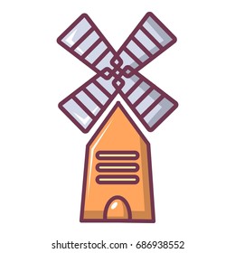 Farm windmill icon. Cartoon illustration of farm windmill vector icon for web design