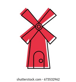 farm windmill isolated icon
