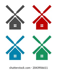 farm windmill mill icon isolated onw hite background