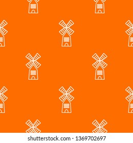 Farm windmill pattern vector orange for any web design best