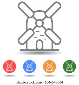 Farm windmill vector icon isolated