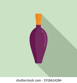 Farm wine bottle icon. Flat illustration of farm wine bottle vector icon for web design
