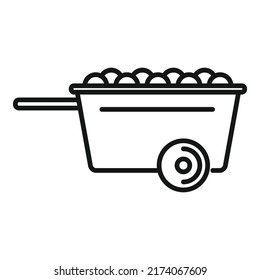 Farm wood cart icon outline vector. Garden farming. Food production