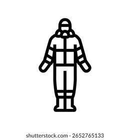 farm worker protective gear line icon vector. farm worker protective gear sign. isolated contour symbol black illustration