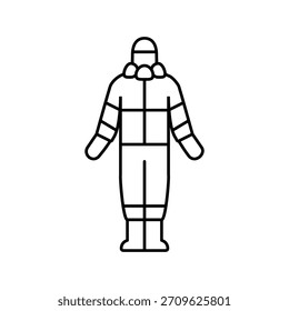 farm worker protective gear line icon vector. farm worker protective gear sign. isolated contour symbol black illustration