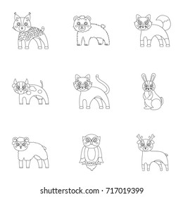 Farm, zoo, ecology and other web icon in outline style.Marsupial, Australia, nature icons in set collection.