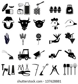  farma  and agriculture icons set.