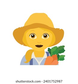 Mujeres campesinas ilustran vectoriales emoji