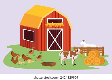 Farmer activity. Agricultural concept. Colored flat vector illustration isolated.