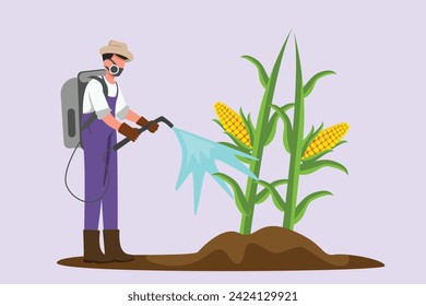 Farmer activity. Agricultural concept. Colored flat vector illustration isolated.