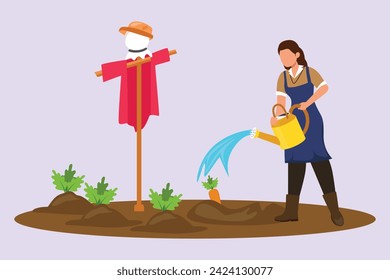 Bauerntätigkeit. Landwirtschaftliches Konzept. Farbige, flache Vektorgrafik einzeln.
