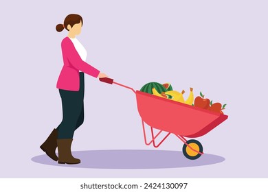 Farmer activity. Agricultural concept. Colored flat vector illustration isolated.