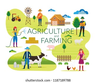 Farmer, Agriculture and Farming Concept , Cultivate, Countryside, Field, Rural, People