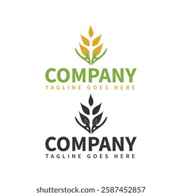 Farmer, Agriculture, Wheat Stalks, Company Logo Concept Design