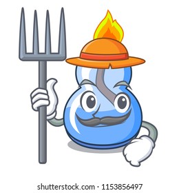 Farmer alcohol burner character cartoon