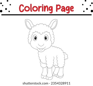 Farmer animal coloring page for children. coloring book, vector illustration.