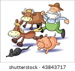 farmer and animals