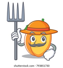Farmer apricot character cartoon style