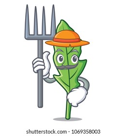 Farmer arugula character cartoon style vector illustration