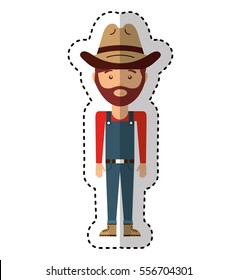 farmer avatar character icon vector illustration design