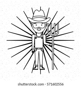 farmer avatar character icon vector illustration design