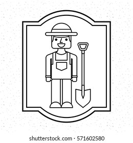 farmer avatar character icon vector illustration design