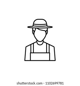 farmer avatar icon. Characters of professions Icon. Premium quality graphic design. Signs, symbols collection, simple icon for websites, web design, mobile app on white background