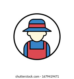 farmer avatar icon vector simple design