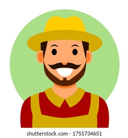Farmer avatar in vector illustration