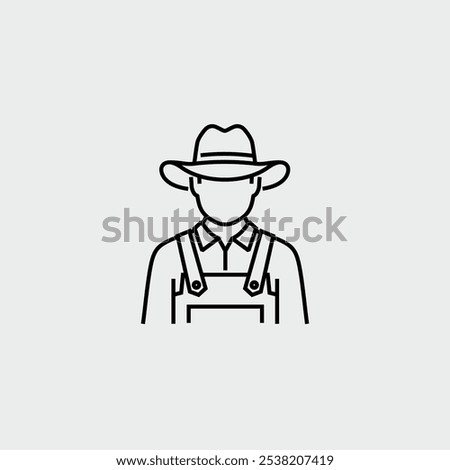 Farmer Avatar Vector Line Icon