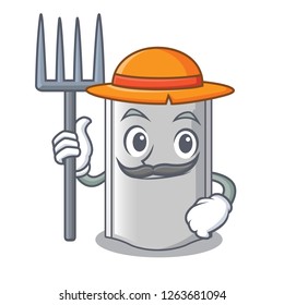Farmer bag packaging food in shape cartoon